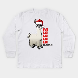 Fa La La Llama Kids Long Sleeve T-Shirt